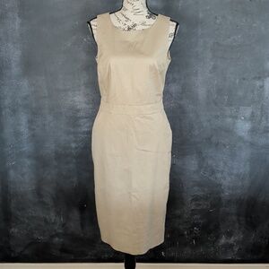 Stretch Khaki Neutral Basic Minimalist Office Career Dress